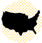 A black, roughly map-shaped silhouette obscures a yellow and black checkered pattern, creating a somewhat distressed effect.