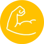 A golden heart icon on a yellow background.